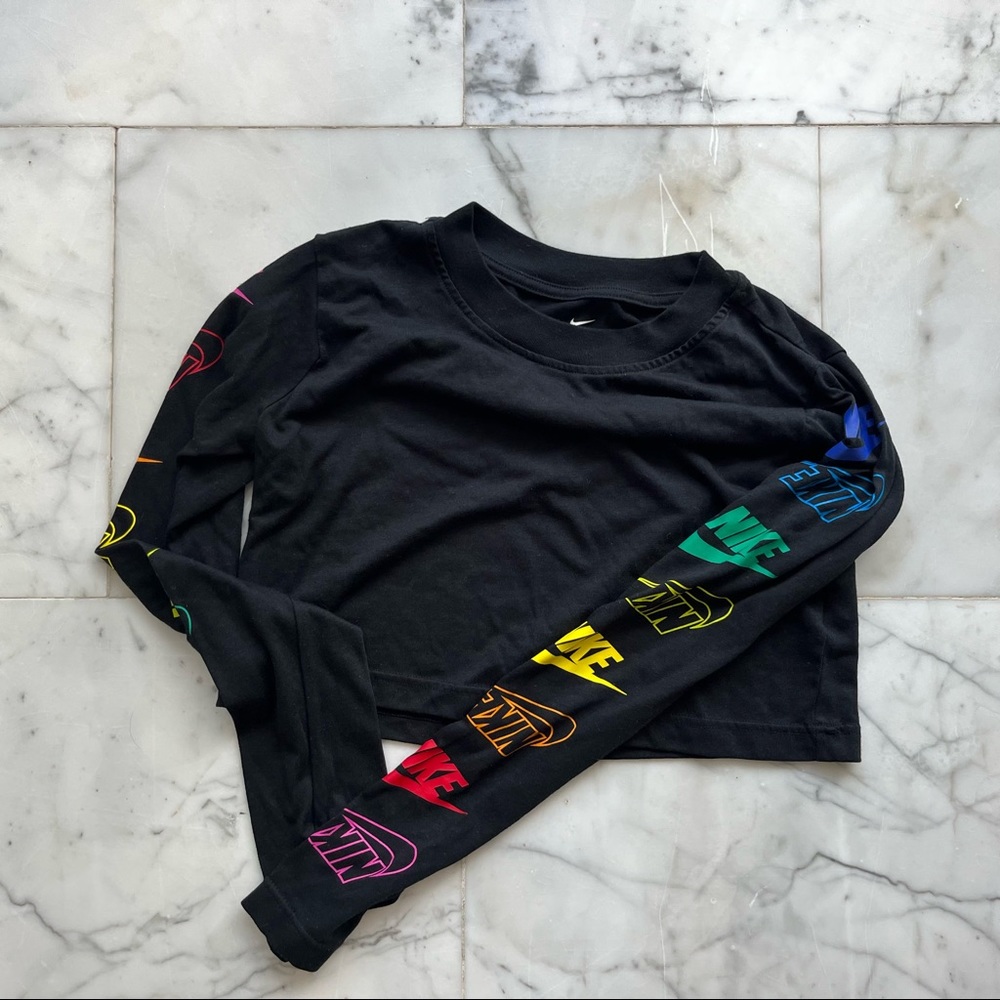 black nike logo crop top size xs